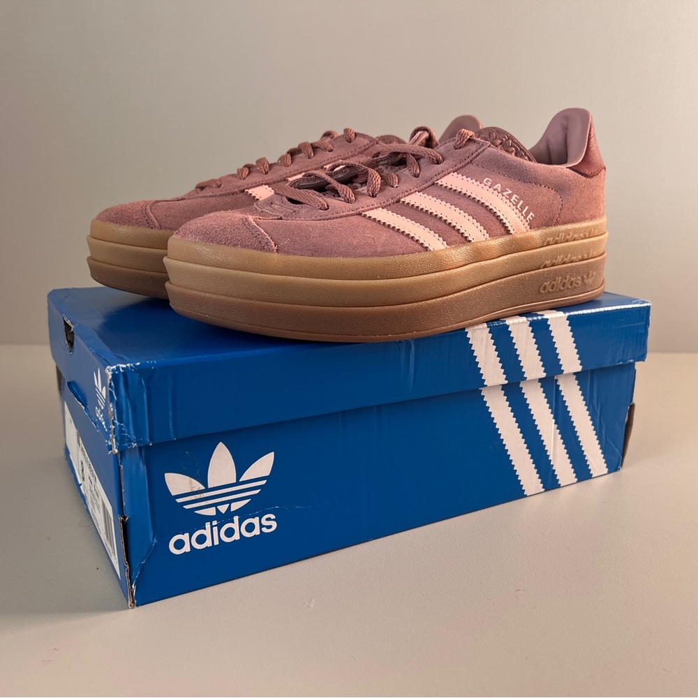 adidas Gazelle Rose and Tan Sneakers